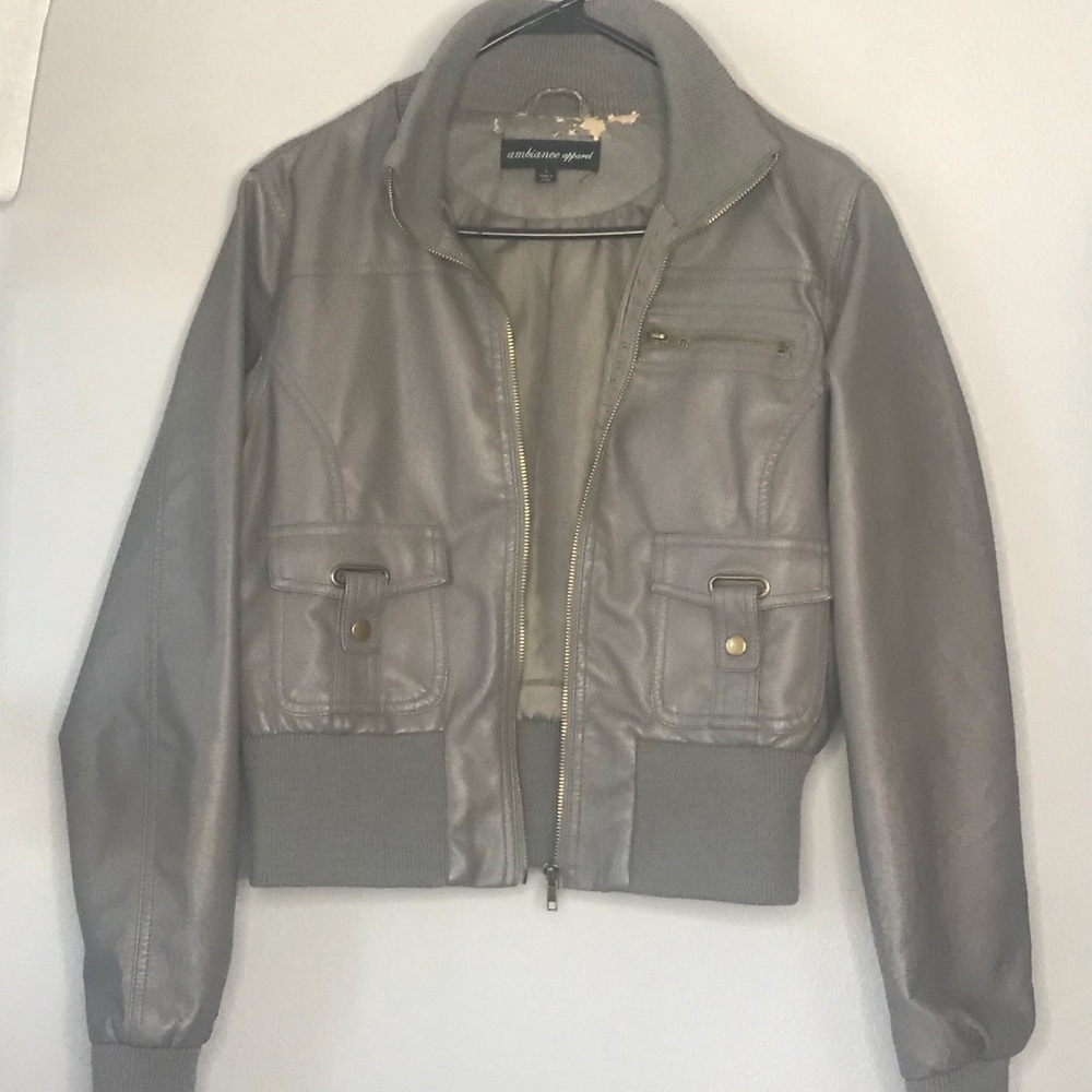 Grey Leather Jacket